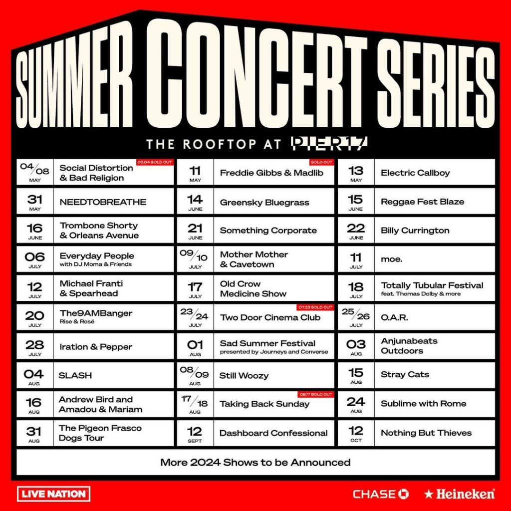 The Rooftop at Pier 17 announces summer concert series&nbsp;lineup
